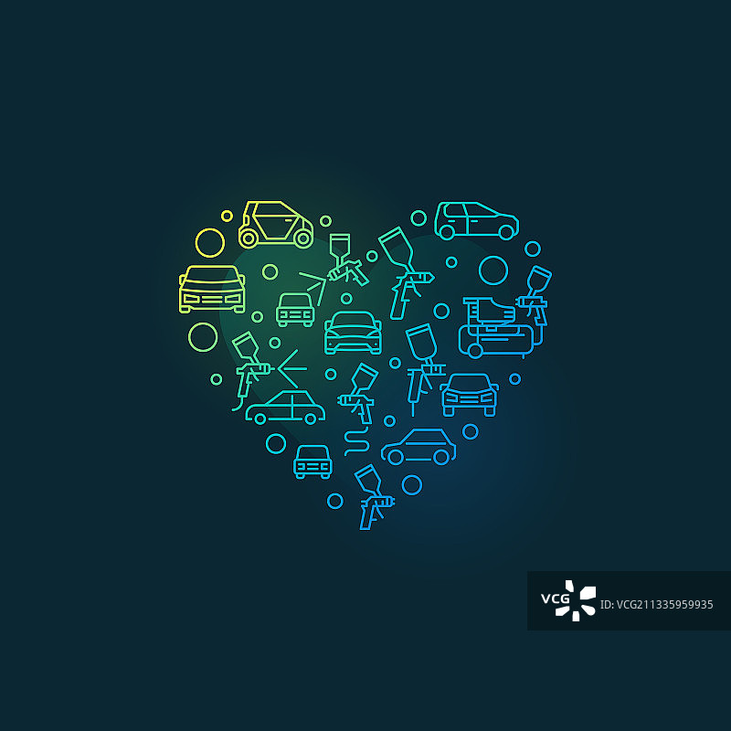 汽车车身喷绘爱心线条图片素材