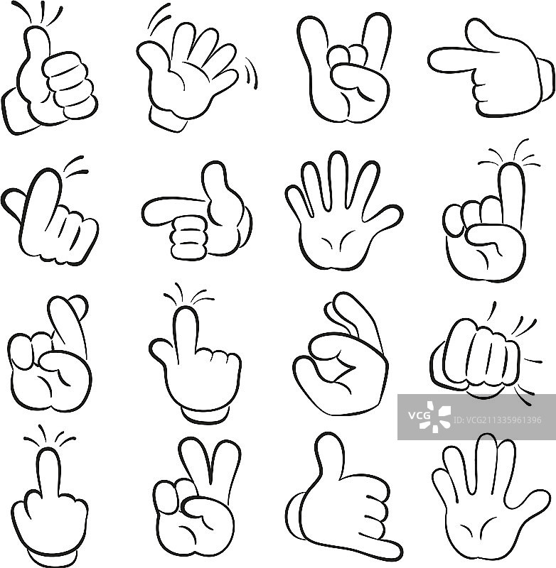 各种手势卡通手图片素材
