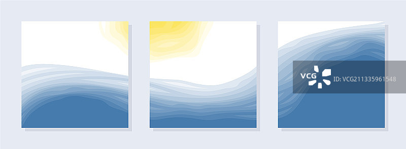 三幅方形抽象画图片素材