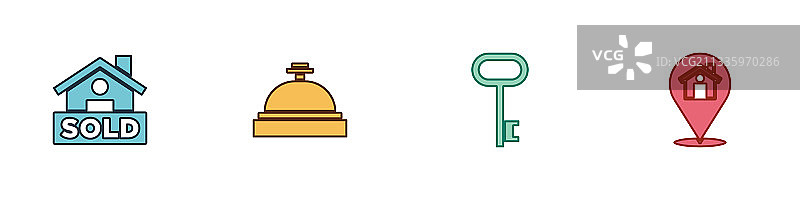 带有售出酒店服务字样的悬挂标志图片素材