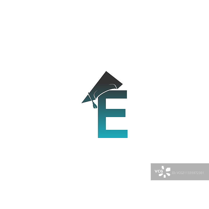 字母E搭配毕业帽标志设计图片素材