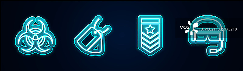 生物危害标志和军用狗牌合集图片素材