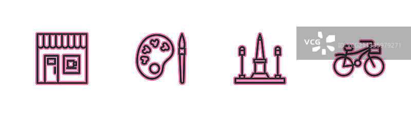 咖啡店协和广场绘画图片素材