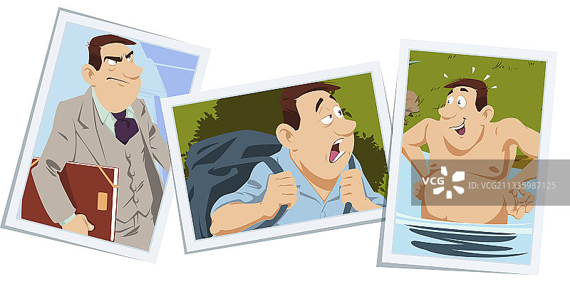 商人度假的趣味场景人物图片素材
