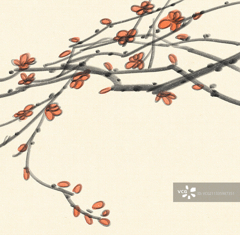 国画梅花图片素材
