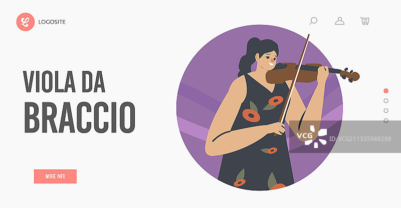 中提琴着陆页模板图片素材