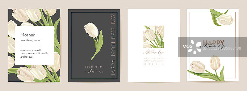 母亲节快乐：花卉明信片春季花束图片素材