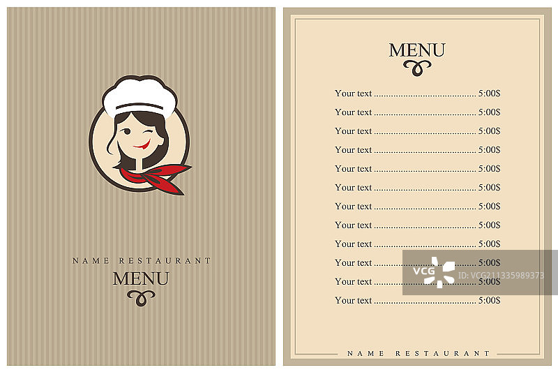 餐厅的菜单设计图片素材