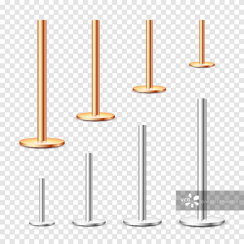 逼真风格金属杆合集图片素材