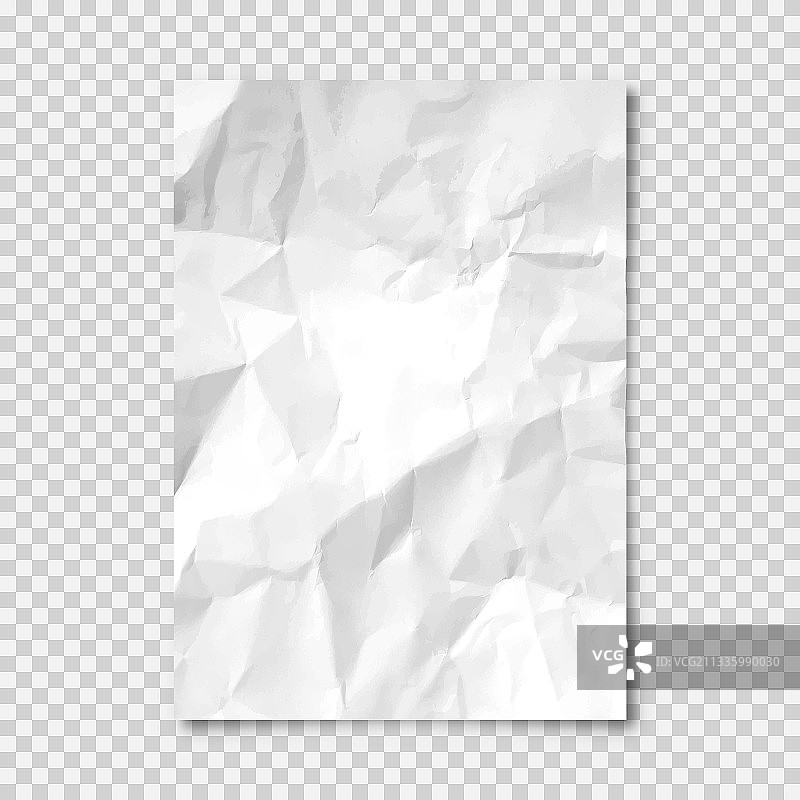 逼真A4格式空白褶皱纸张图片素材