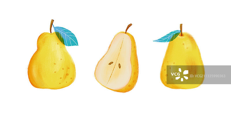 两颗半鸭梨图片素材