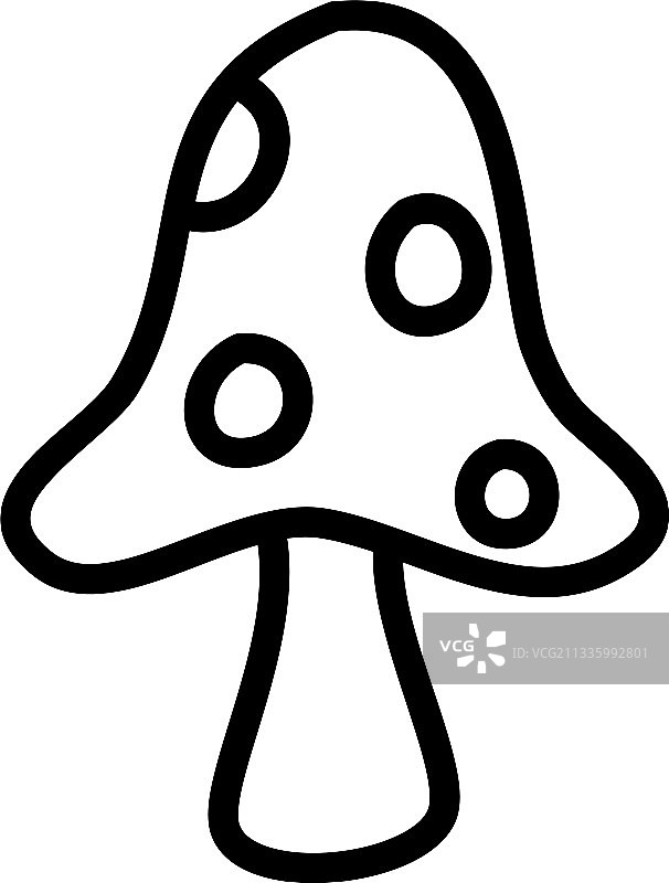 白色背景上的简约毒蝇伞图片素材