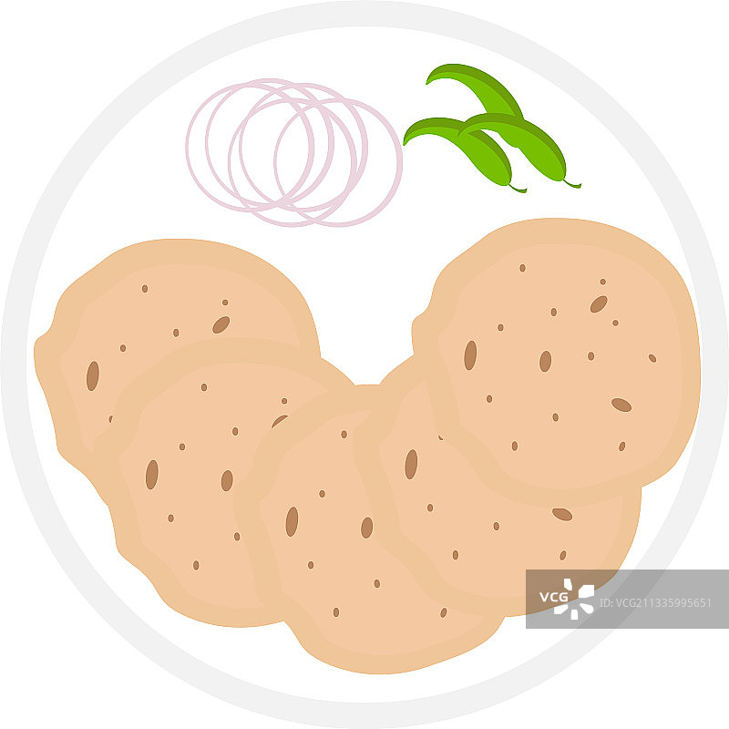 白底上的印度薄饼图片素材