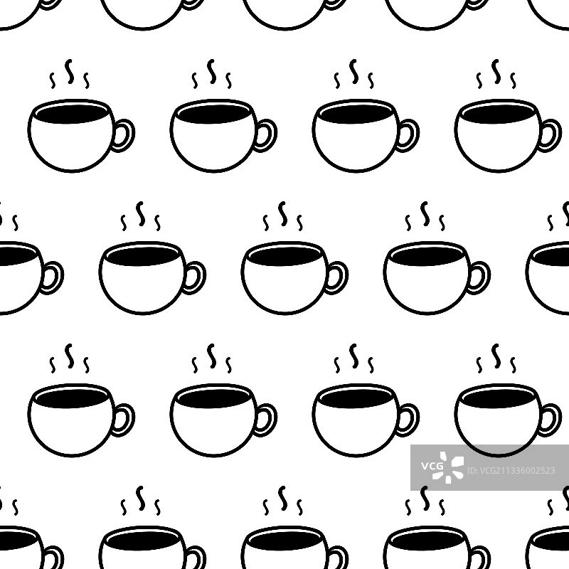 热茶杯咖啡杯无缝图案图片素材