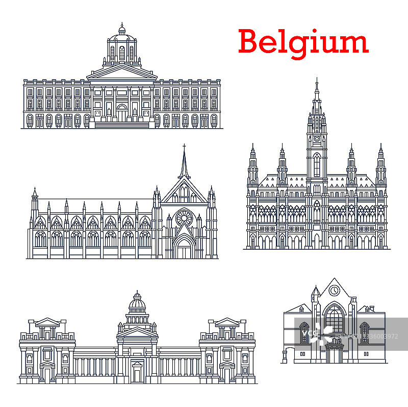 比利时城市地标建筑：布鲁塞尔图片素材