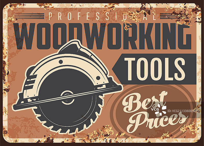 木工生锈曲线锯与金属板图片素材