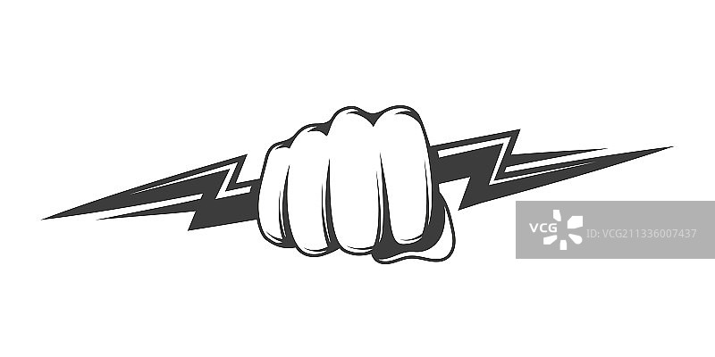 白色背景上的拳头和拉链图片素材