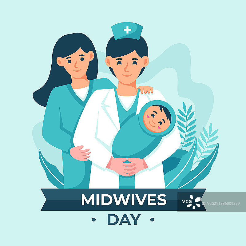 扁平风助产士节素材图片素材
