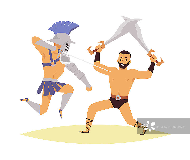 战斗：罗马士兵与野蛮战士图片素材
