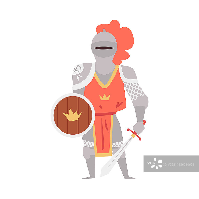 带有盾牌的锁子甲中世纪骑士图片素材