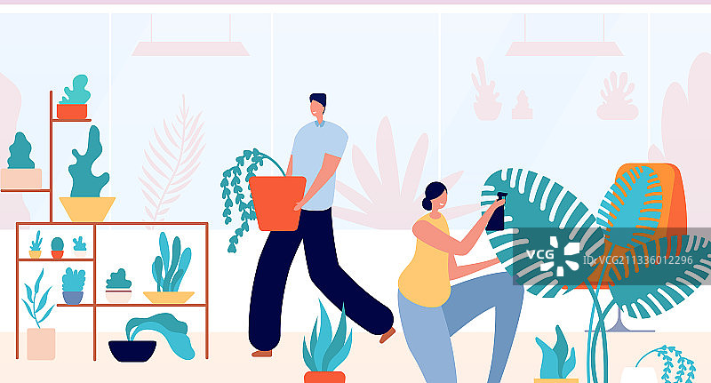 在花园里种植的女人图片素材