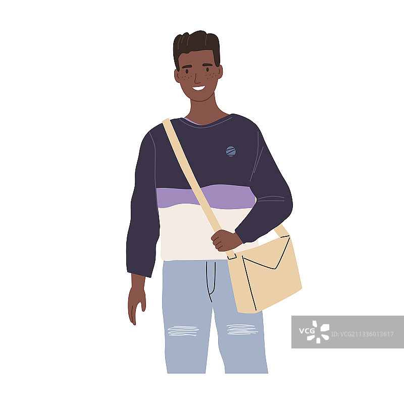 快乐的非洲现代学生肖像图片素材