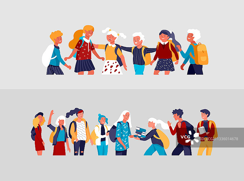 返校季扁平风套装图片素材