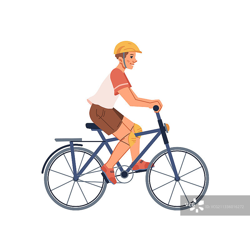 骑着运动自行车的青少年男孩图片素材