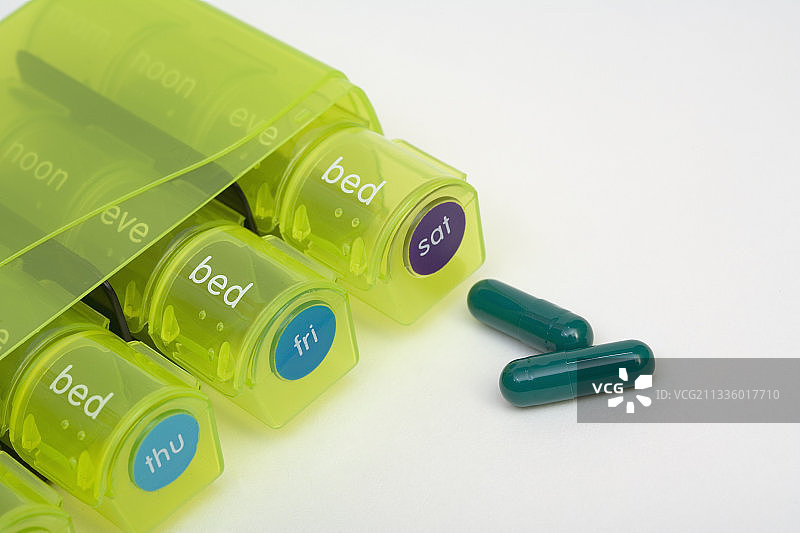 每周整理盒中的药丸图片素材