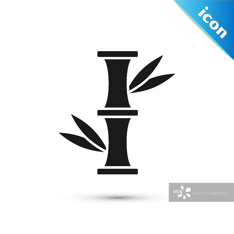 白色背景上的灰色竹子图标图片素材