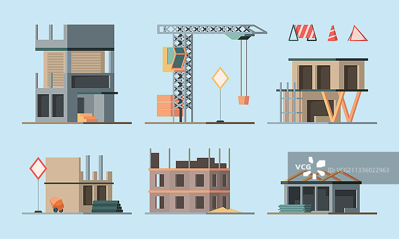 房屋地基建造施工阶段图片素材