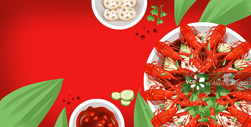 夏天的传统美食 麻辣小龙虾图片素材