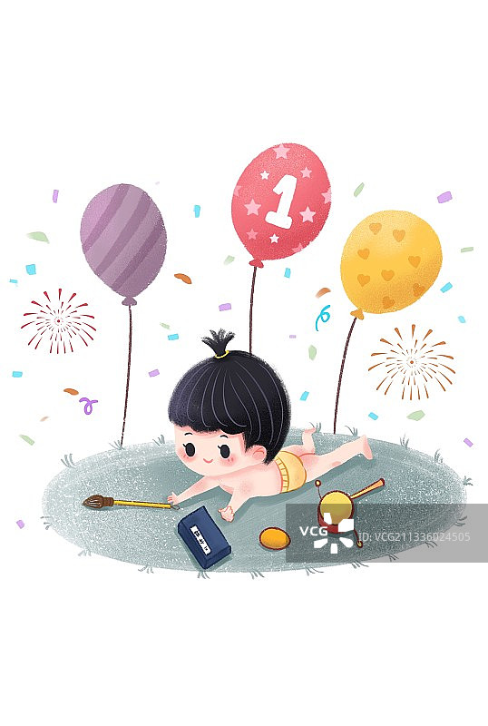 宝宝周岁抓周庆祝图片素材