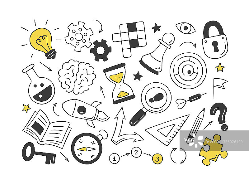 手绘谜题图案图片素材