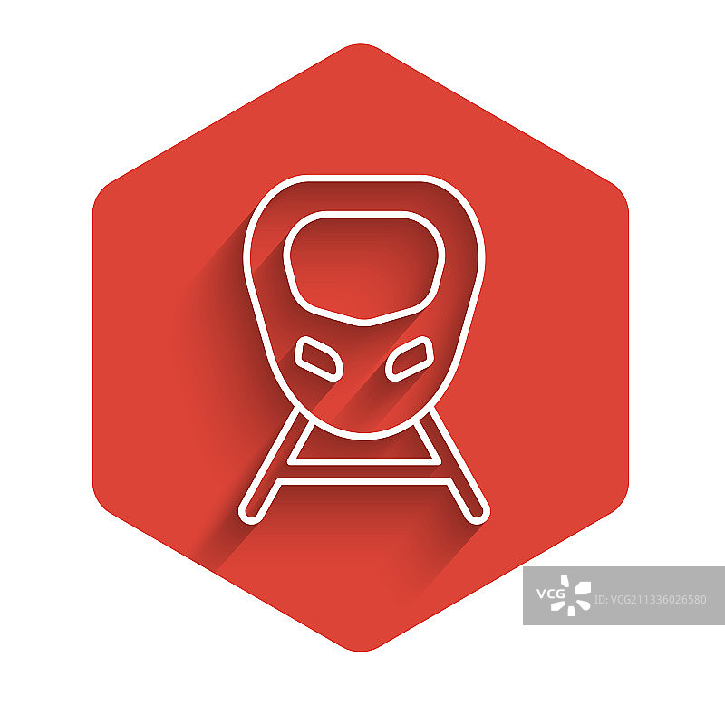 白色线条高速列车图标图片素材