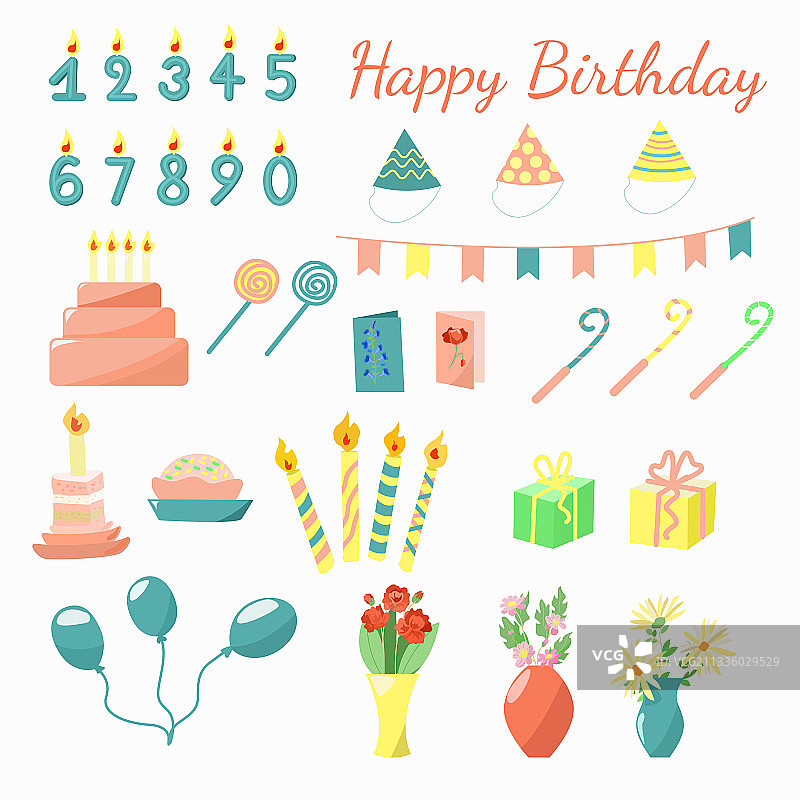 生日主题元素合集图片素材