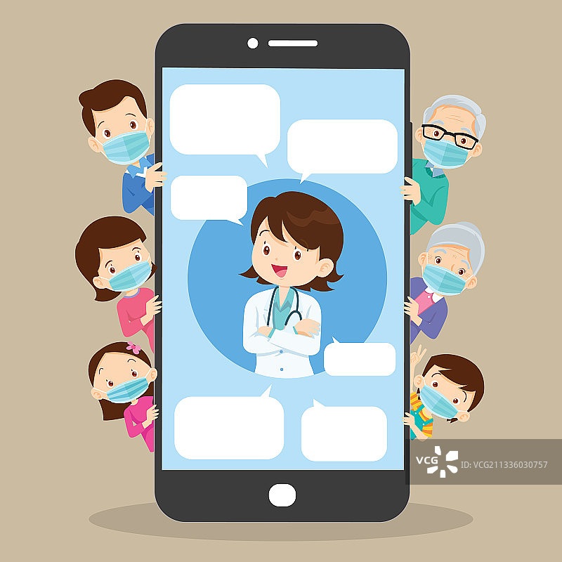 家庭和在线医疗支持图片素材