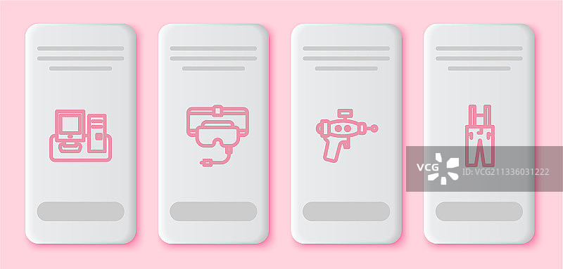 带键盘虚拟现实的显示器线条设计图片素材