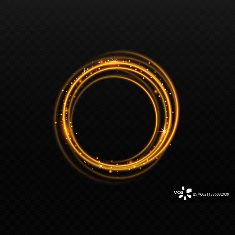 金色光圈，带闪亮光芒图片素材