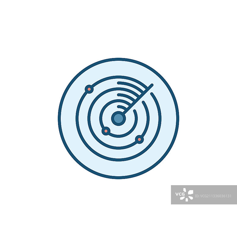 雷达圆形概念彩色图标或符号图片素材