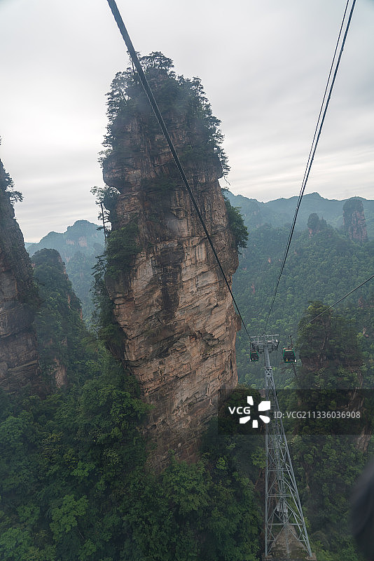 张家界国家森林公园缆车线路风光图片素材
