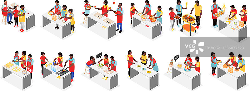 家庭烹饪图标重新着色图片素材