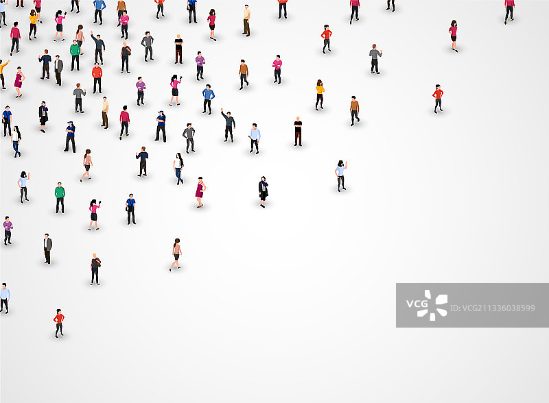 白色背景上的人群图片素材