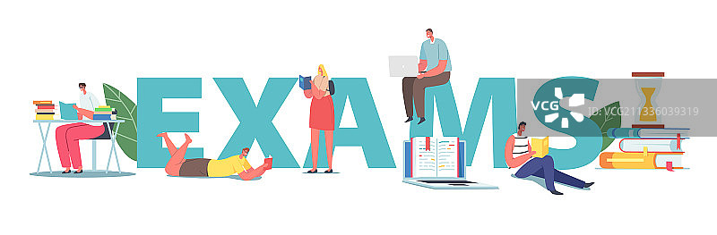 学生备考概念图片素材