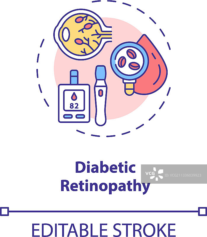 糖尿病视网膜病变概念图标图片素材