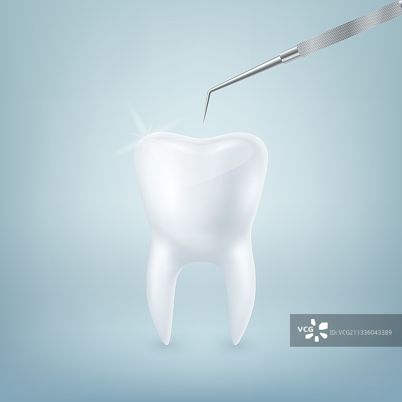 3D逼真牙齿和牙科探针图片素材