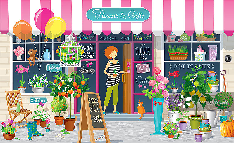 花店橱窗展示图片素材