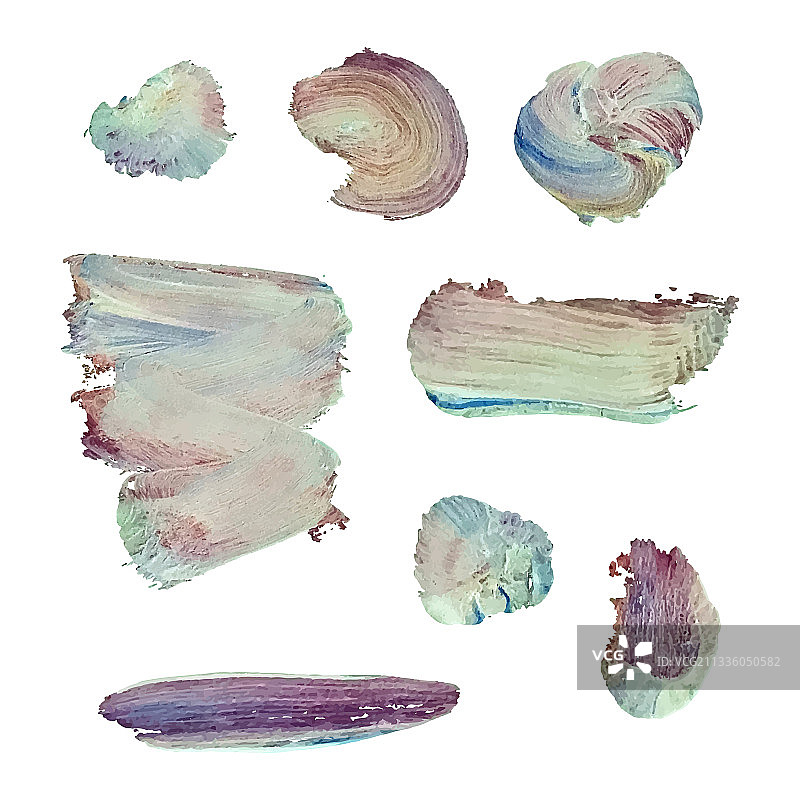 白色背景上的抽象污渍合集图片素材