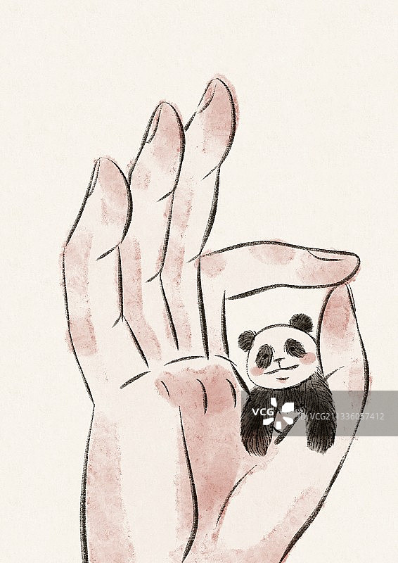 指尖熊猫图片素材