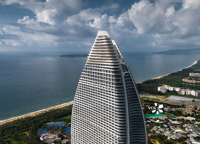 海南三亚海棠湾豪华酒店风景航拍图片素材
